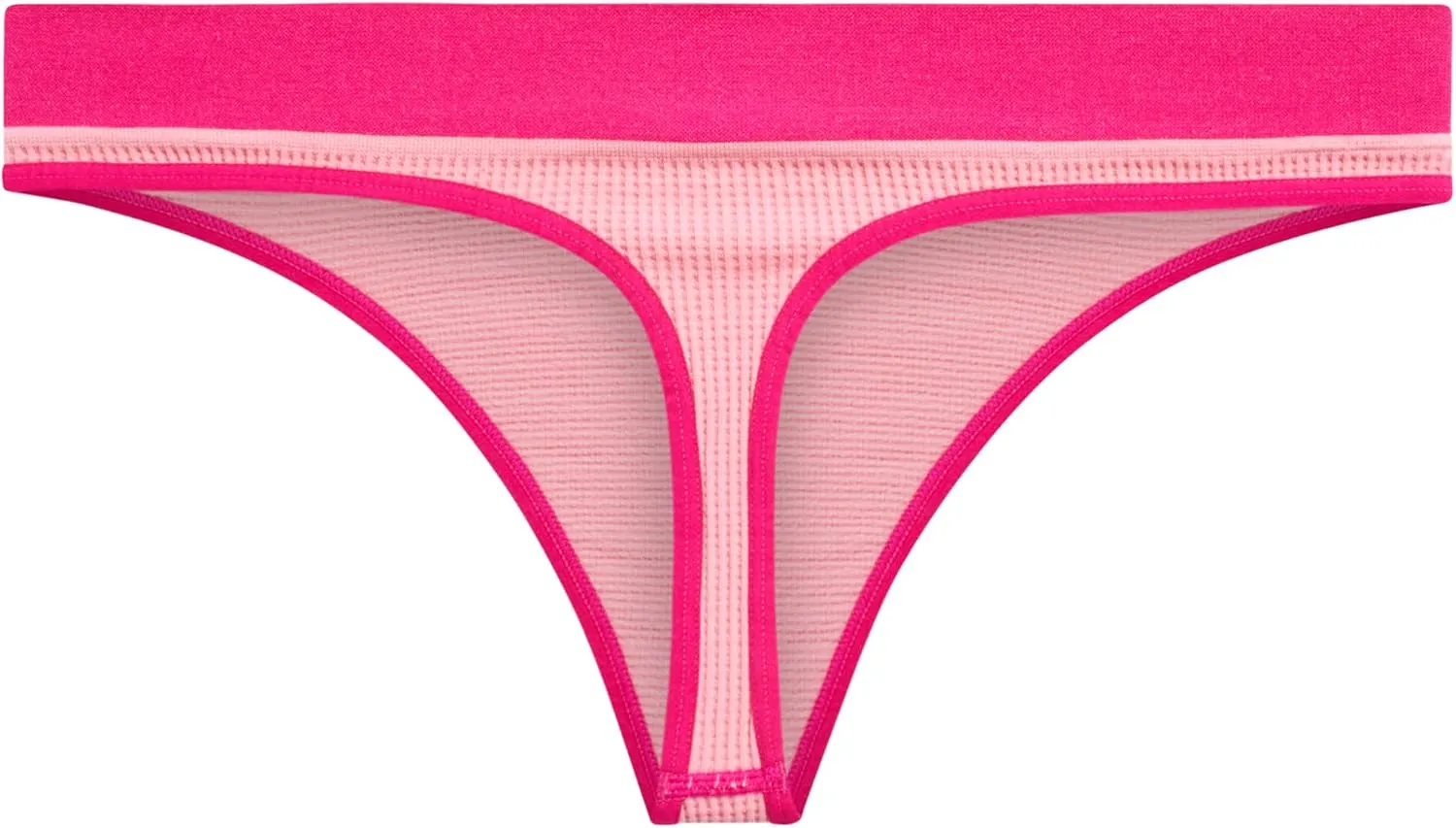Reebok Women's Thongs - 6 Pack Performance Seamless Thongs for Women Sexy Panties - Breathable Underwear for Women (S-XL)