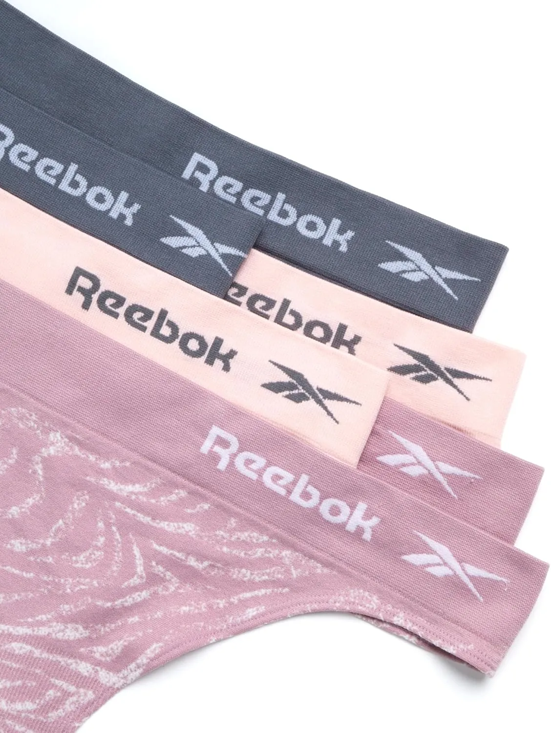 Reebok Women's Thongs - 6 Pack Performance Seamless Thongs for Women Sexy Panties - Breathable Underwear for Women (S-XL)