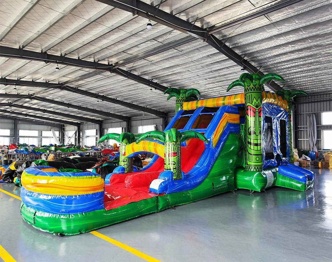 Reggae Rush Dual Lane Bounce House with Slide (Wet/Dry)