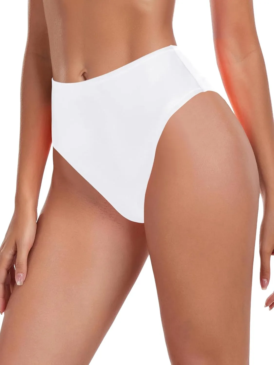 RELLECIGA Women's High Waisted High Cut Thong Bikini Bottom