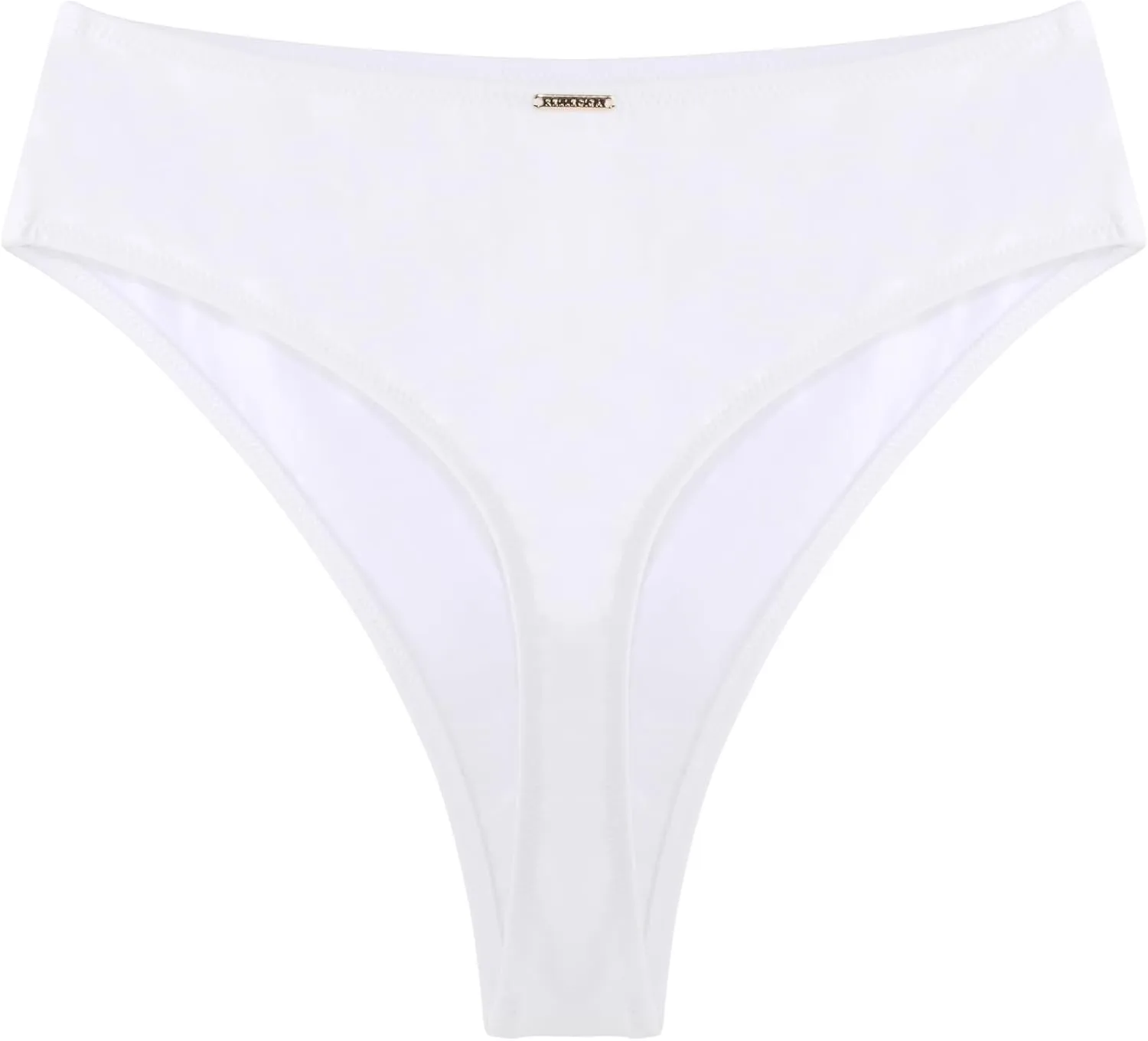 RELLECIGA Women's High Waisted High Cut Thong Bikini Bottom