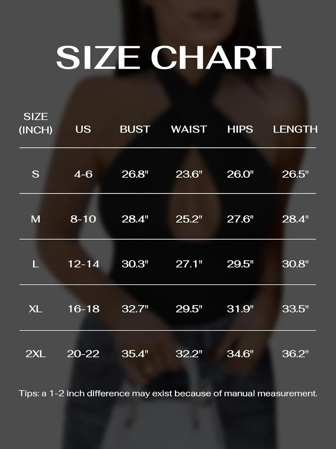 REORIA Butsmooth® Women's Trendy Sexy Criss Cross Halter Neck Sleeveless Thong Bodysuits Tops Clubwear
