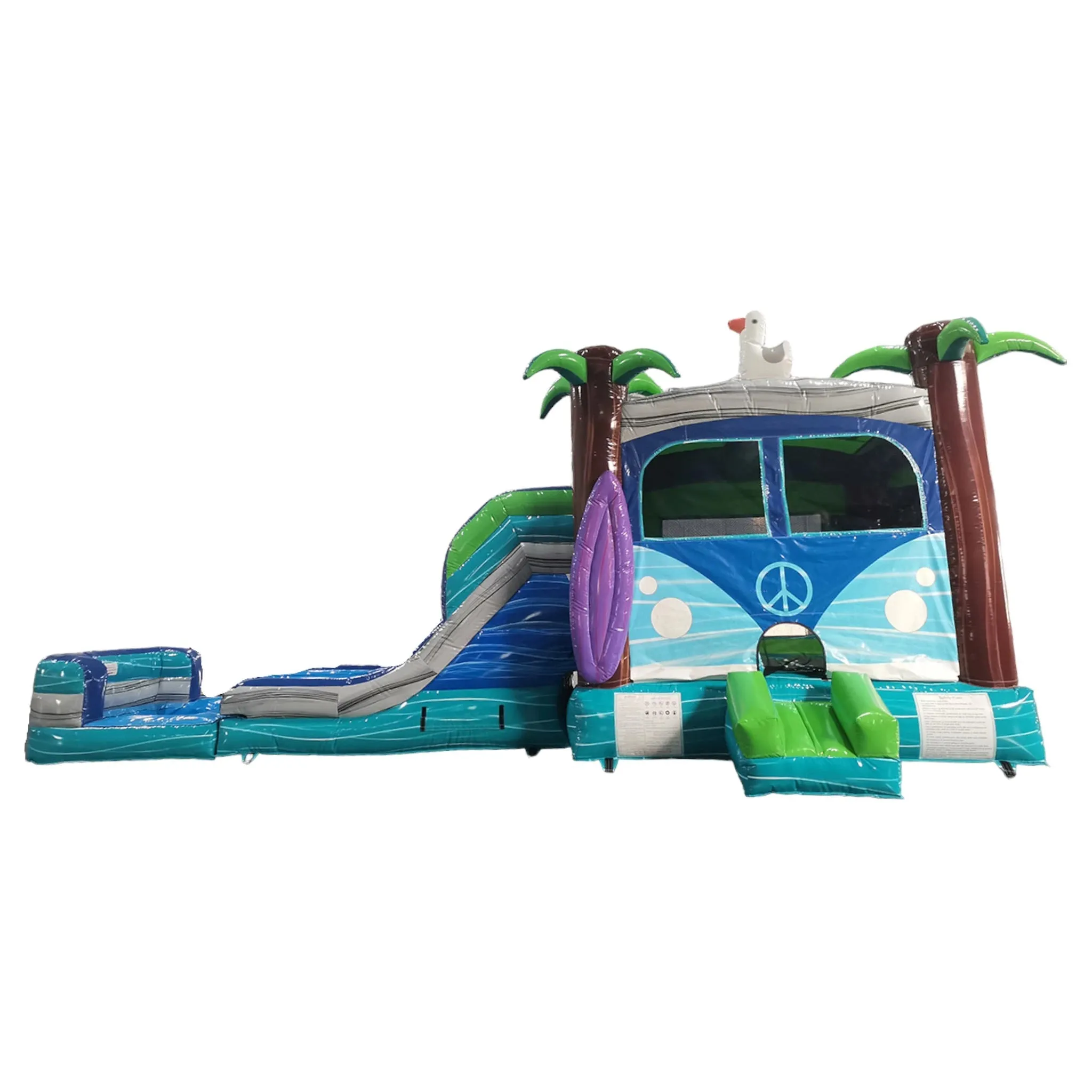 Retro Splash Dual Lane Bounce House with Slide (Wet/Dry)