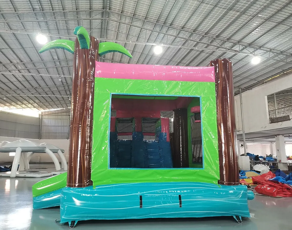 Retro Splash Dual Lane Bounce House with Slide (Wet/Dry)