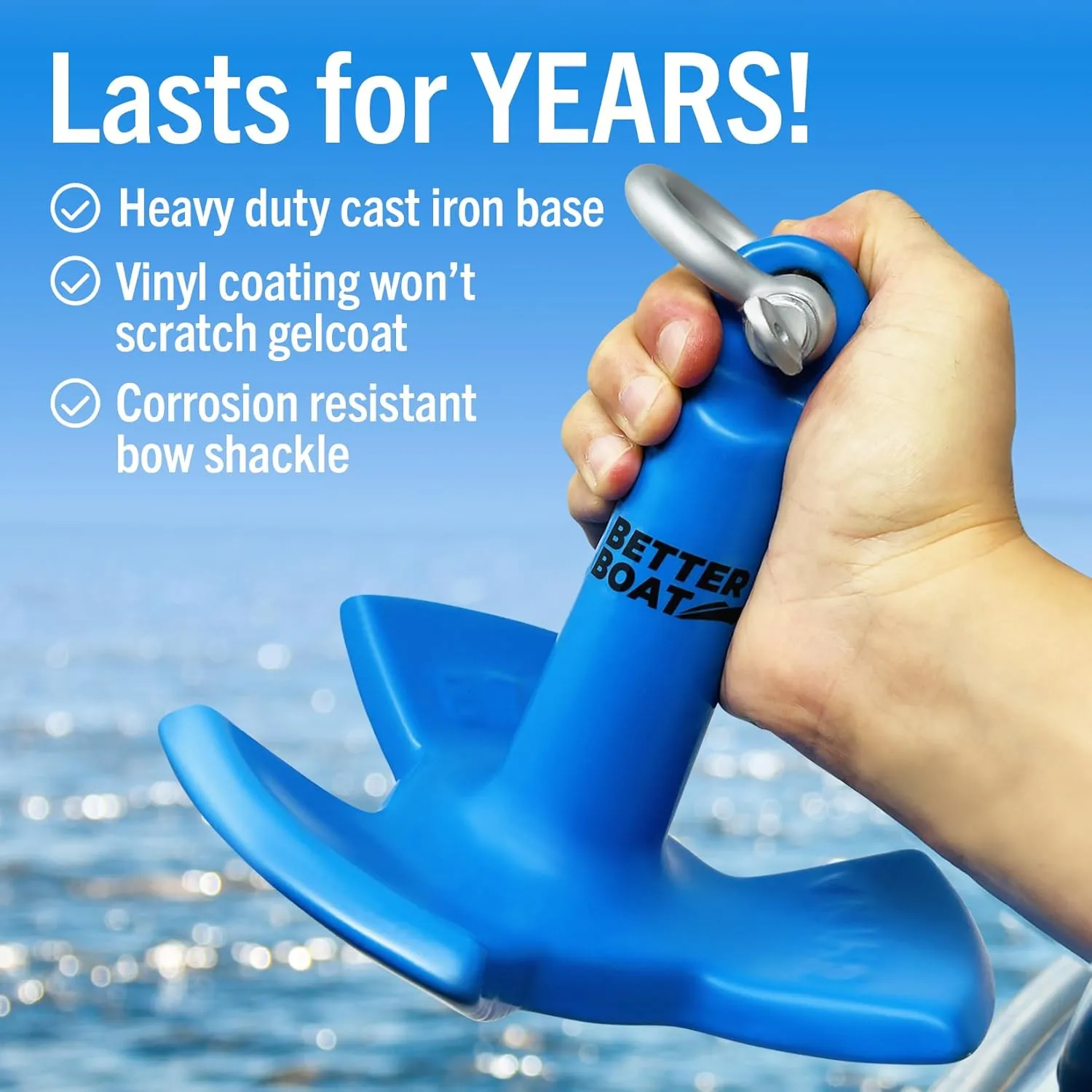 River Anchor, 8lb, Marine-Grade Coated Mushroom Anchor for Boats, Pontoons, Kayaks, Jon Boats, Row Boats, Small Boats, Available in 8, 12, 20, or 30 lbs