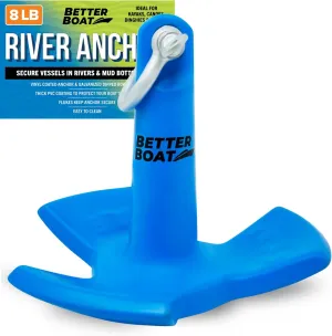 River Anchor, 8lb, Marine-Grade Coated Mushroom Anchor for Boats, Pontoons, Kayaks, Jon Boats, Row Boats, Small Boats, Available in 8, 12, 20, or 30 lbs