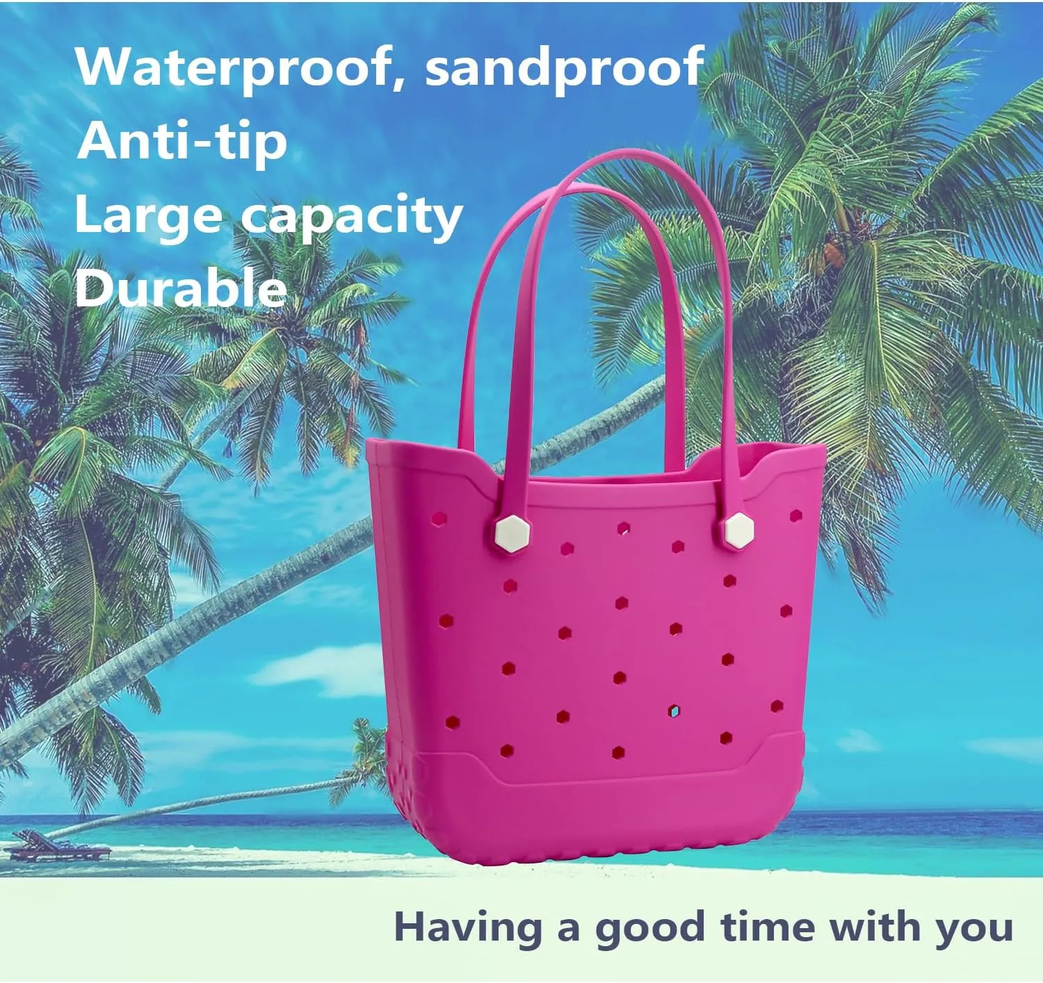 Rubber Beach Bag Waterproof Large Rubber Tote Bag for Men & Women, Travel Handbags for Beach,Pool, Boat,Sports