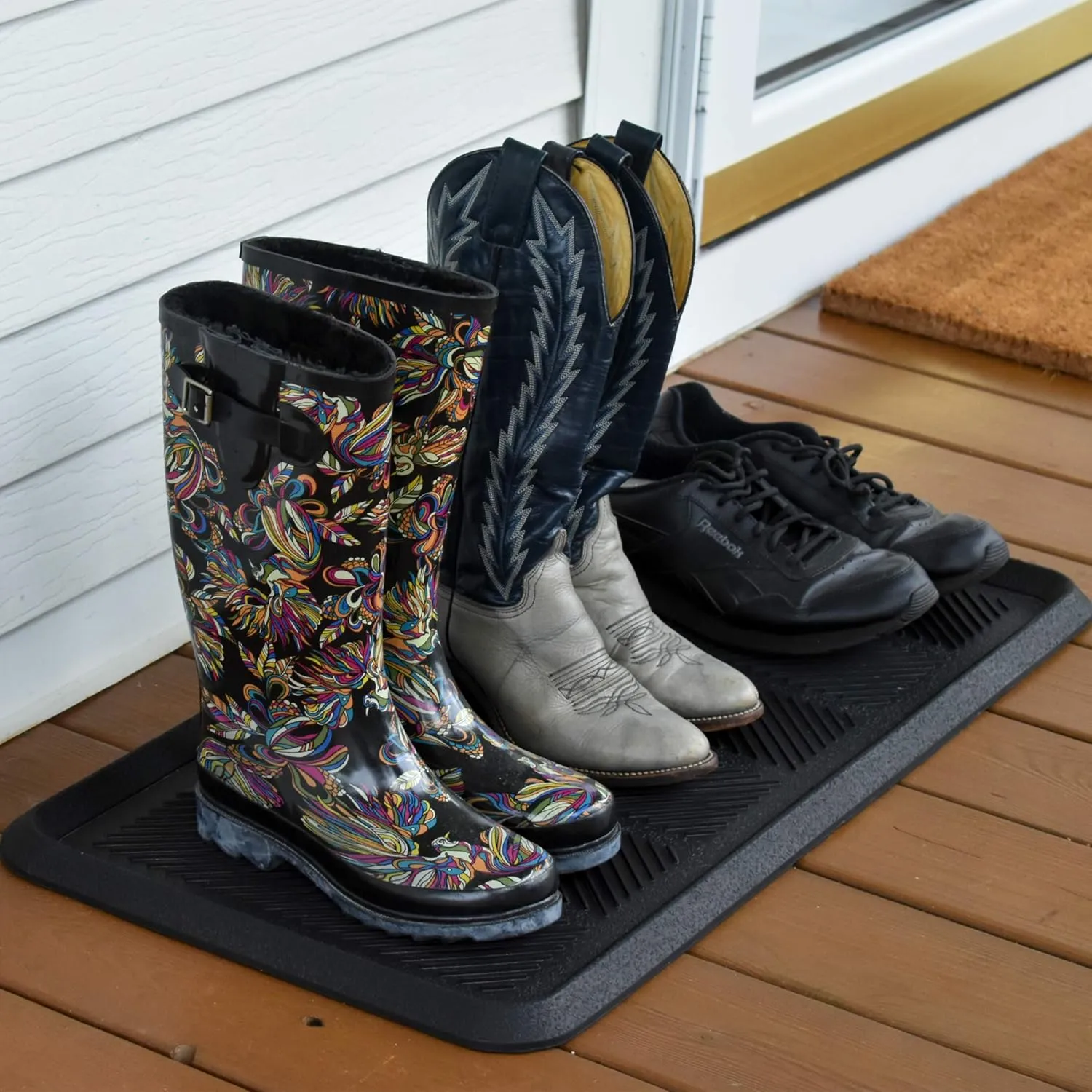 SafetyCare Rubber Shoe & Boot Tray - Multi-Purpose - 32 x 16 Inches - 6 Mats
