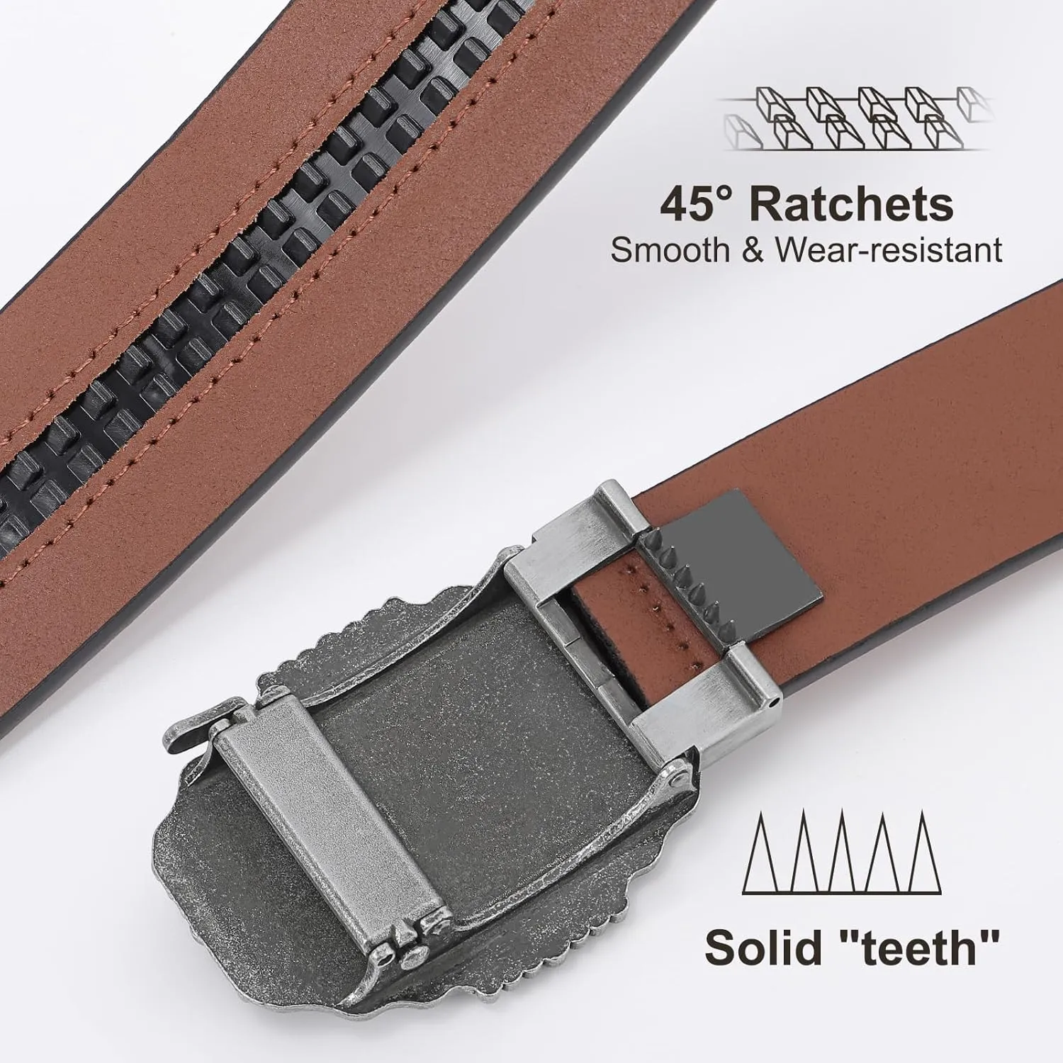 SANSTHS Ratchet Cowboy Belt, Western Ratchet Belts for Men Ratchet Western Belt with Automatic Cowboy Buckle