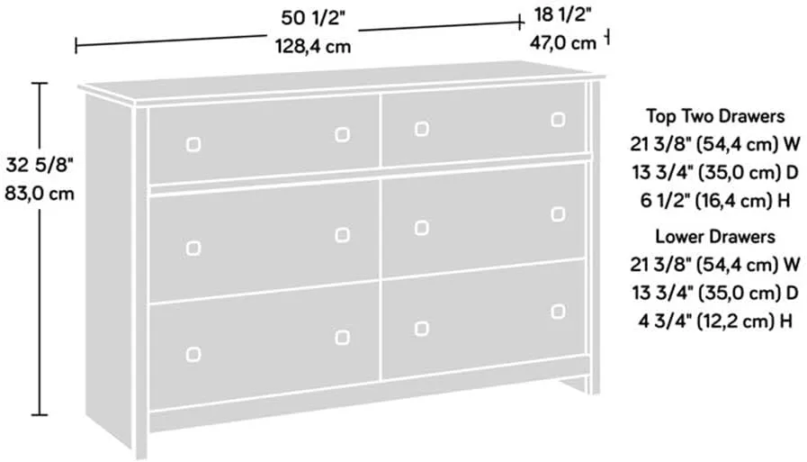 Sauder River Ranch Dresser, in a White Plank Finish
