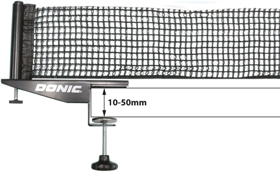 SchildkrötDonic-Schildkröt Team Table Tennis Net, Folding Posts, Practical Accessory with Clips, Maximum Table Thickness 3.5 cm, in Carrying Case, 808302