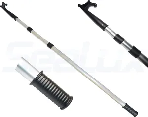 SeaLux Deluxe Telescopic Aluminum Boat Hook Adjustable from 3-1/2' to 8-1/2'