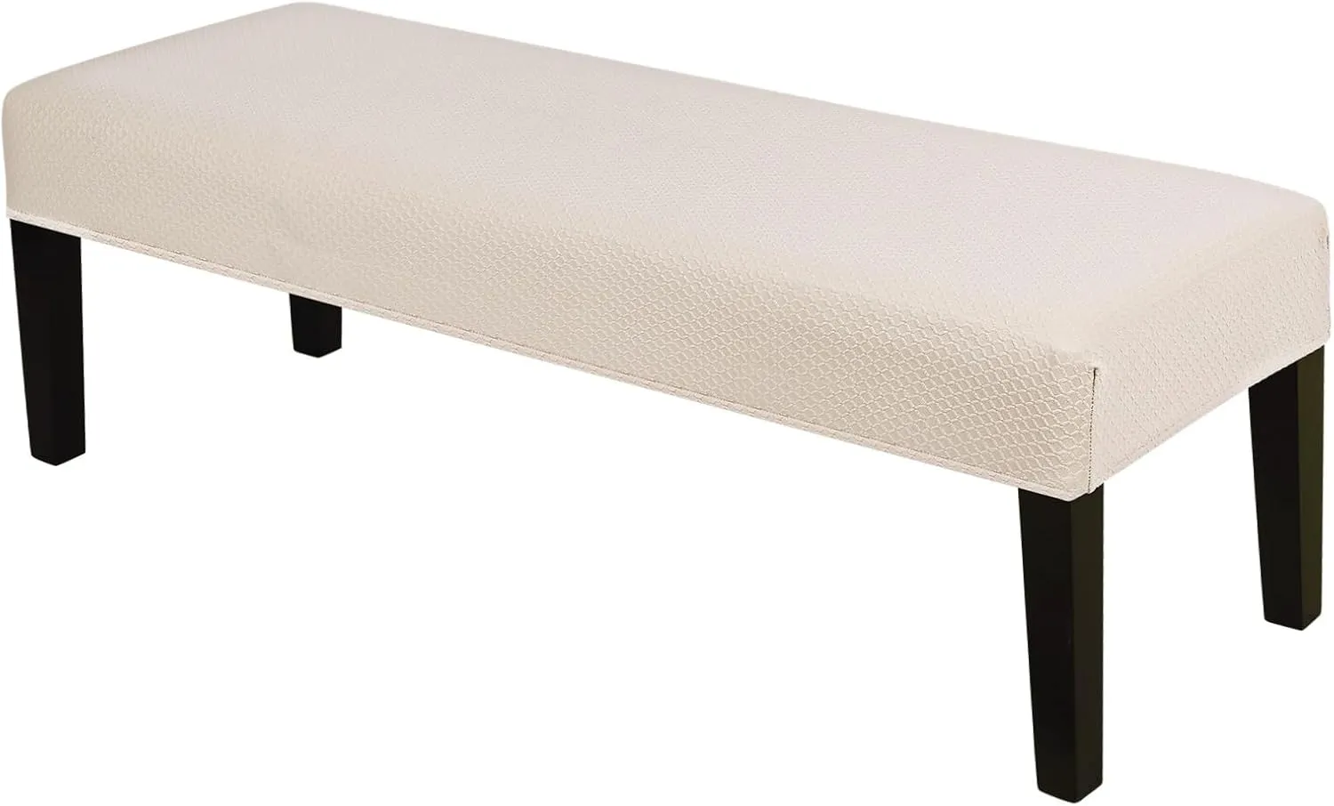 SearchI Stretch Dining Bench Cover, Washable Durable Bench Covers Slipcover, Rectangle Bench Seat Covers for Dining Room Living Room Kitchen(Beige Grid)