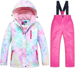 SEARIPE Girls Ski Jacket and Pant Set Winter Warm Snowsuits Kids Toddler Waterproof Outdoor Ski Suit