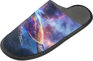 senya Cosmic Turtle Fuzzy Slippers Soft Home Bedroom Slippers for Women Men House Shoes
