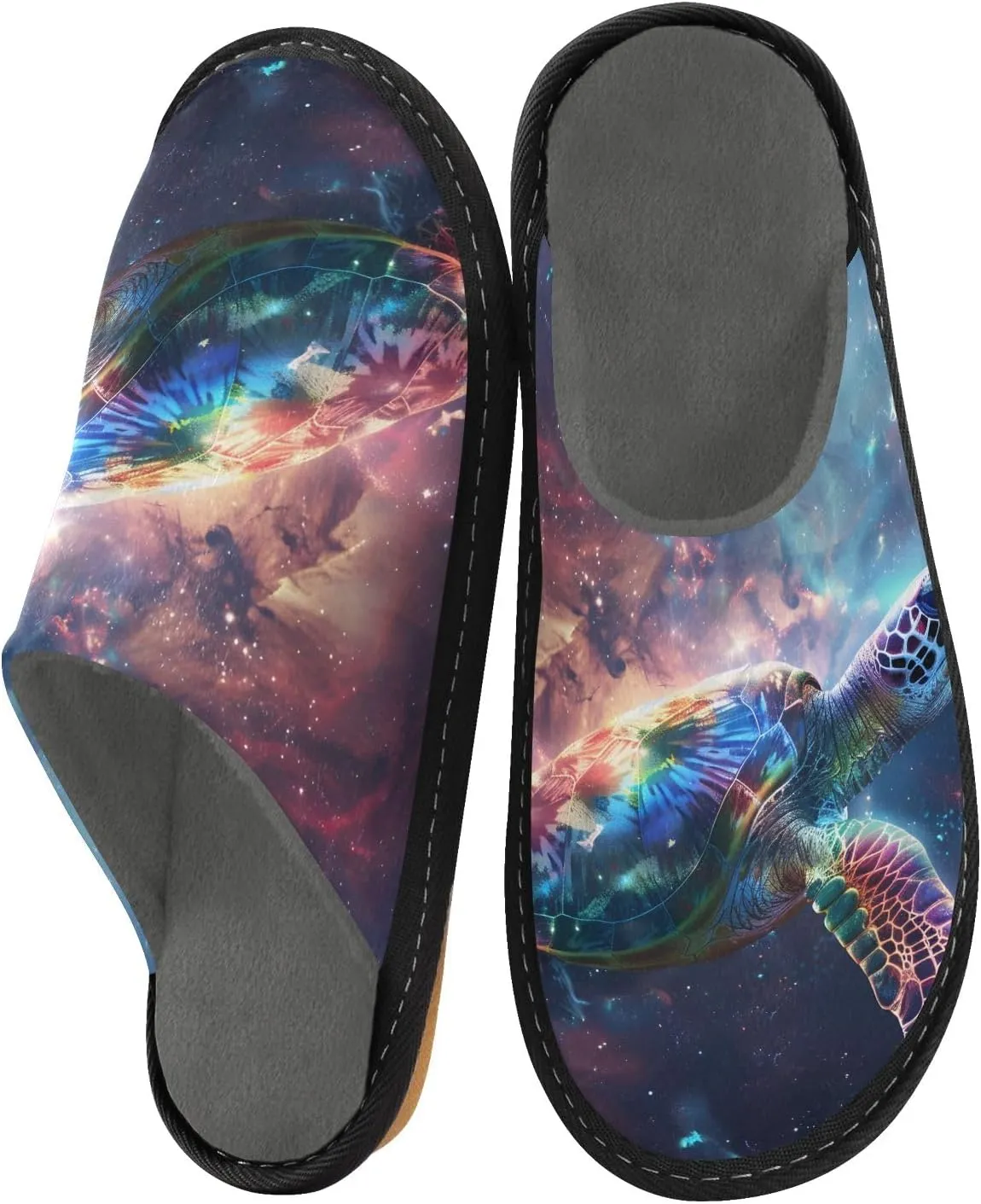 senya Cosmic Turtle Fuzzy Slippers Soft Home Bedroom Slippers for Women Men House Shoes
