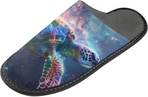 senya Cosmic Turtle Fuzzy Slippers Soft Home Bedroom Slippers for Women Men House Shoes