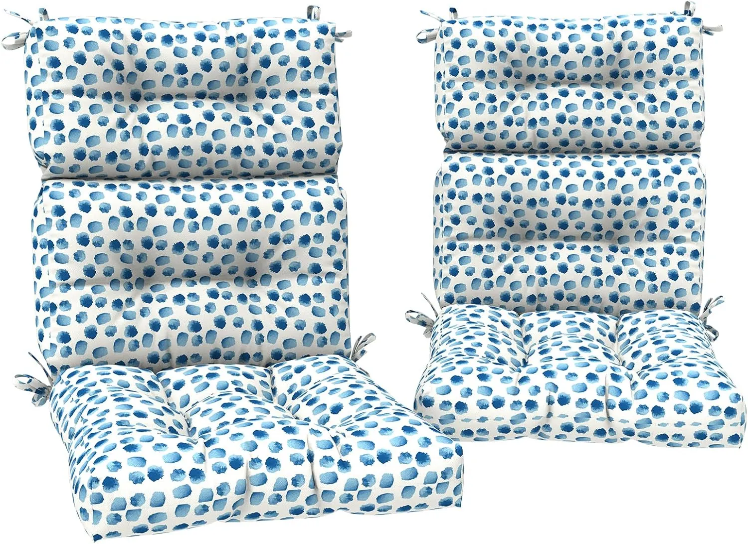 Set of 2 Outdoor High Back Chair Cushions 44"x 22",Water Repellent Rocking Seat Cushions Replacement, Seat/Back Chair Cushions for Patio,Porch,Balcony and Indoor - Brush Blue