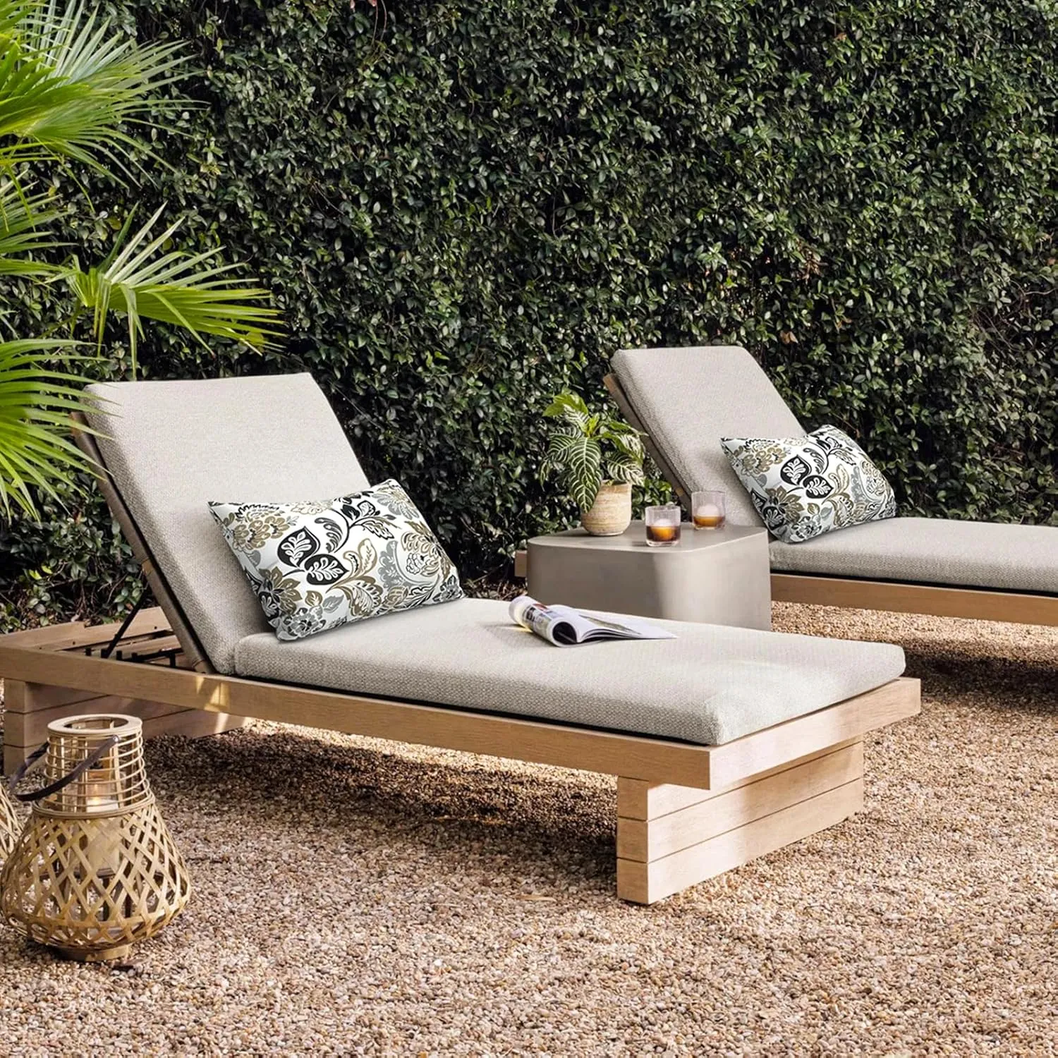 Set of 2 Outdoor Lumbar Pillows 12 x 20 Inch, Rectangle Patio Lumbar Pillows with Inner, Decorative Throw Pillows for Balcony, Porch, Couch and Patio Furniture Use - Dailey Tan