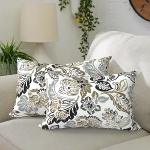 Set of 2 Outdoor Lumbar Pillows 12 x 20 Inch, Rectangle Patio Lumbar Pillows with Inner, Decorative Throw Pillows for Balcony, Porch, Couch and Patio Furniture Use - Dailey Tan