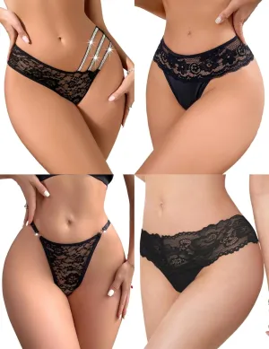 Sexy Lace Shine Strap G-String Thongs for Women Cheeky Glitter Underwear Low Rise Panties T-back Lingerie Briefs