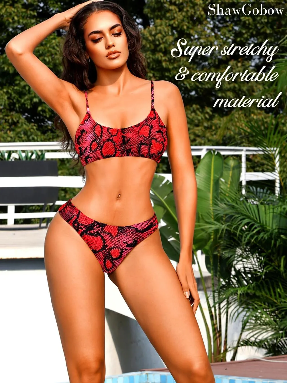 Sexy Leopard Bikini, Low Rise, Scoop Neck, 2 Piece