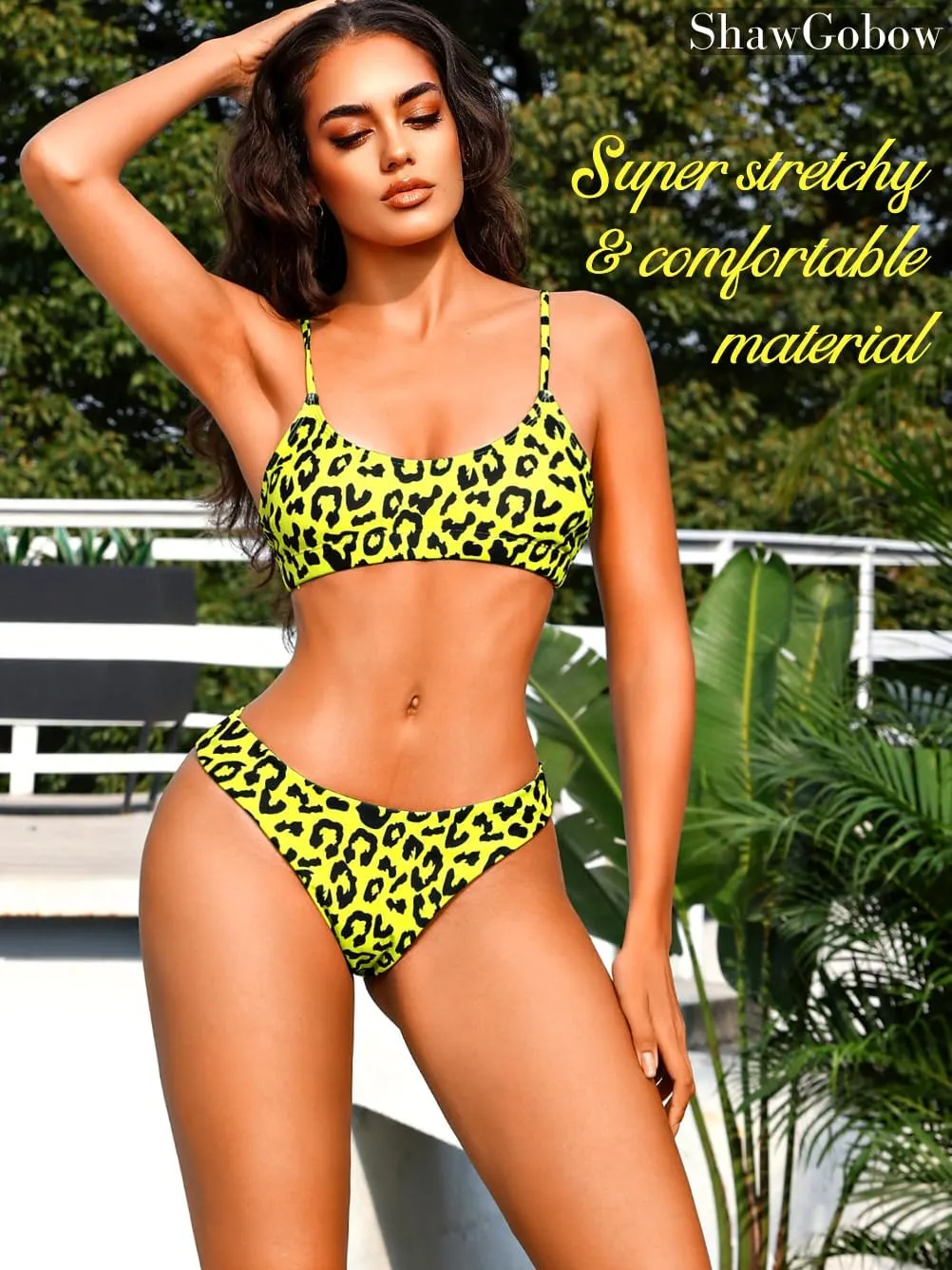 Sexy Leopard Bikini, Low Rise, Scoop Neck, 2 Piece