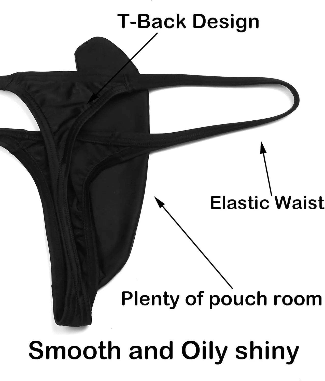Sexy Mens Thong Low Rise Oil Shiny Mens G String T-Back Underwear Thongs Bulge Pouch Mens Lingerie
