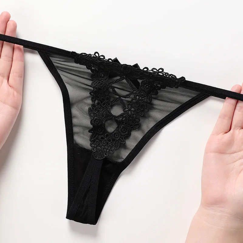 Sexy Spaghetti Strap Panties Lace Plus Size Cotton Crotch Thong