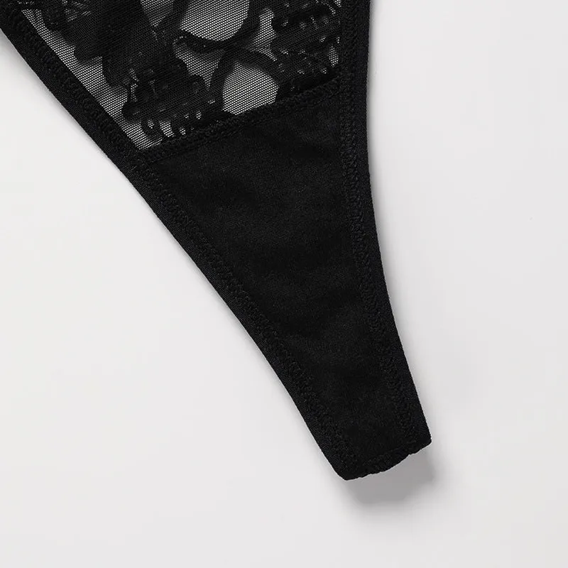 Sexy Spaghetti Strap Panties Lace Plus Size Cotton Crotch Thong