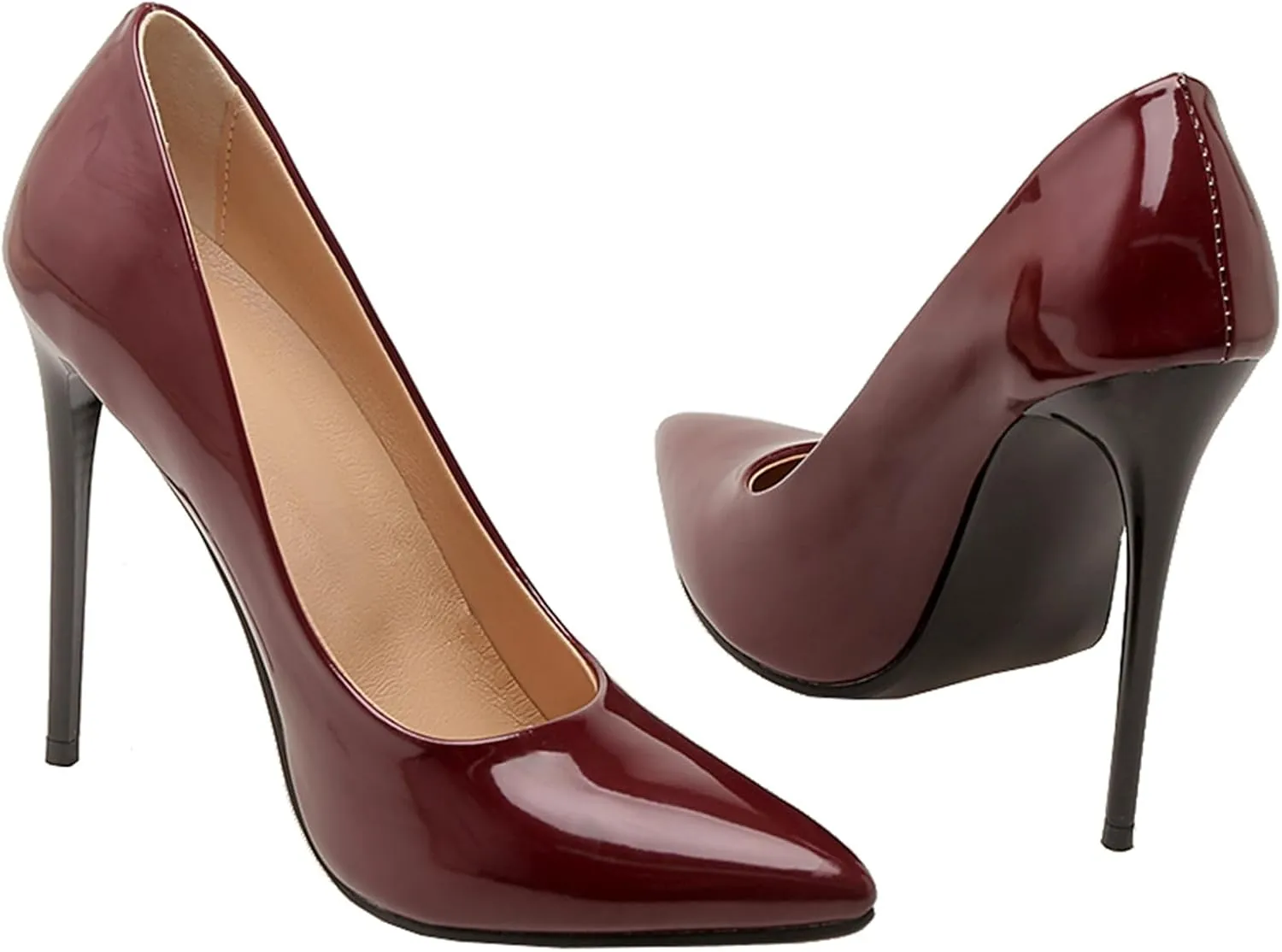 Sexy Women's Pointed Toe Stiletto Pumps Slip-On High Heels, Minimalist Classic Design with Ultra-Thin Heel