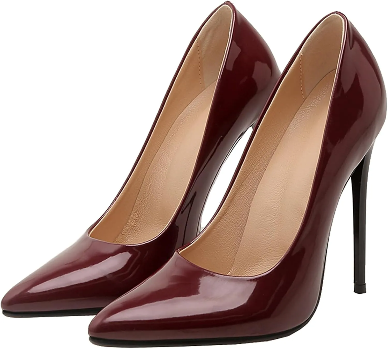 Sexy Women's Pointed Toe Stiletto Pumps Slip-On High Heels, Minimalist Classic Design with Ultra-Thin Heel