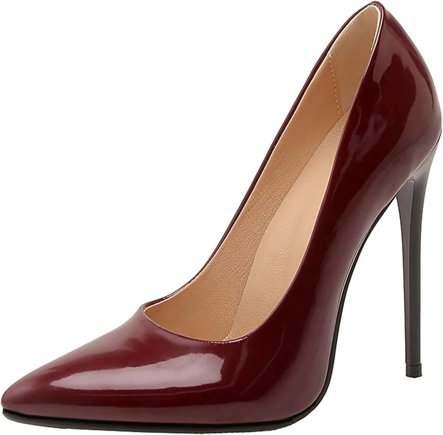 Sexy Women's Pointed Toe Stiletto Pumps Slip-On High Heels, Minimalist Classic Design with Ultra-Thin Heel