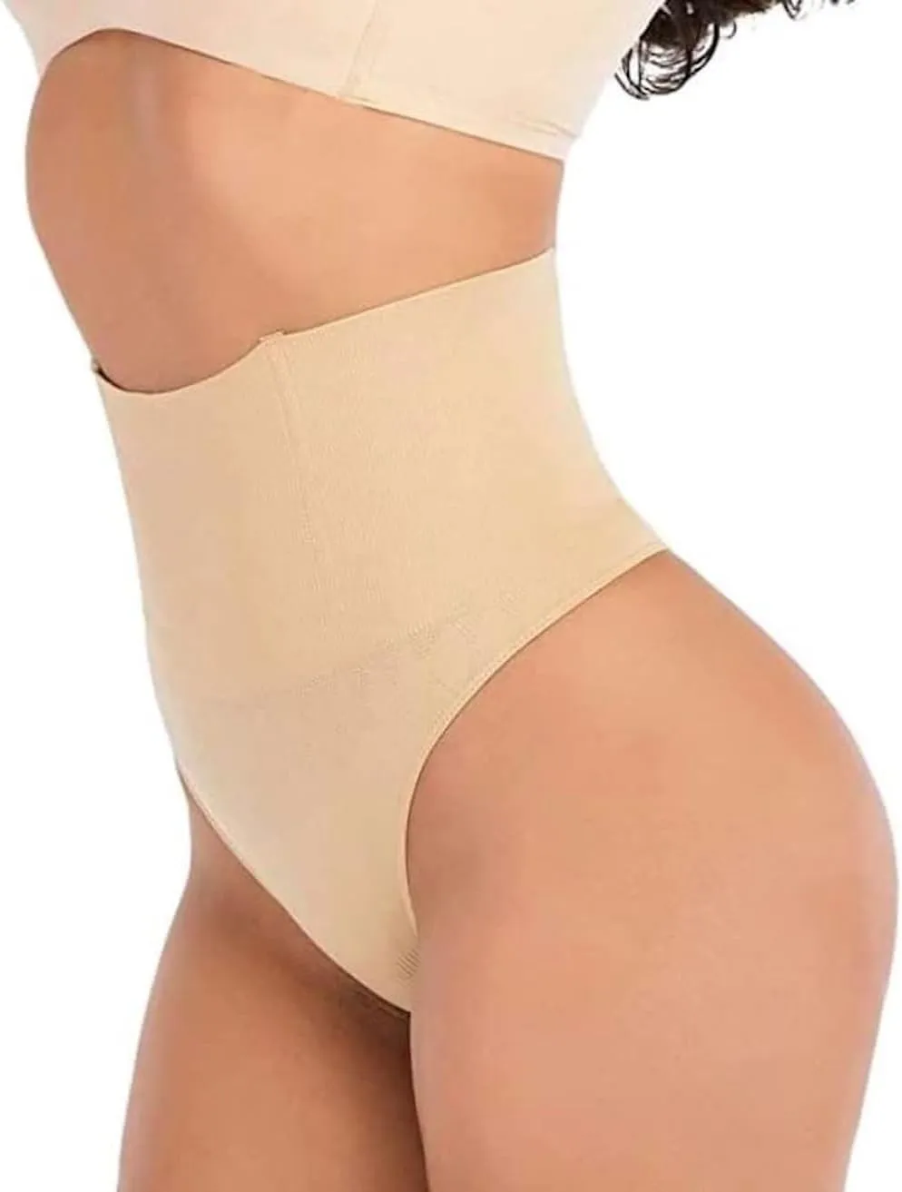 ShaperQueen102B Tummy Control Shapewear Thong for Women – Black High Waist Tummy Control Thong, Waist Cincher for Women