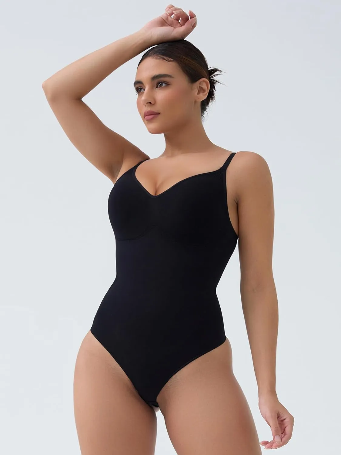 SHAPERX Women's Seamless Tummy Control Shapewear Bodysuit Thong Sculpting Body Shaper for a Snatched Waist