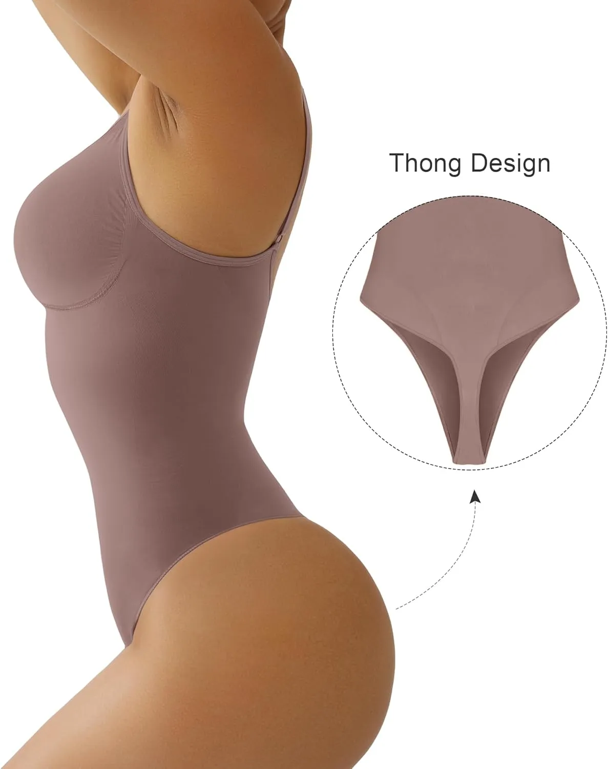 SHAPERX Women's Shapewear Bodysuit Tummy Control Body Shaper Seamless Sculpting Snatched Waist Body Suit