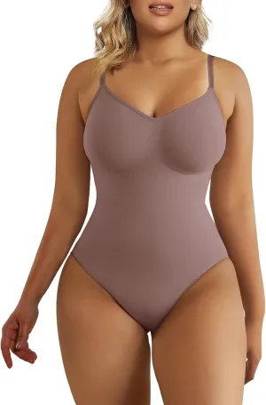 SHAPERX Women's Shapewear Bodysuit Tummy Control Body Shaper Seamless Sculpting Snatched Waist Body Suit