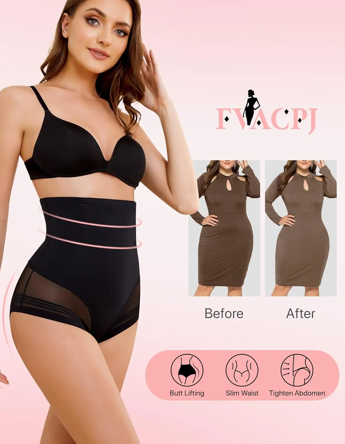 Shapewear Tummy Control Underwear - High Waisted Cincher Girdle Panty Butt Lifting Panties Seamless BodyShaper