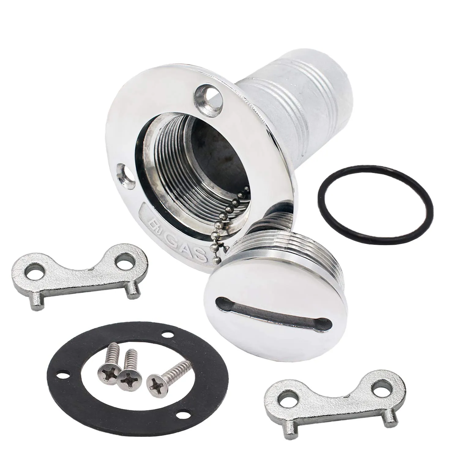 SHENGHUISS Boat Deck Gas Fill/Filler 1-1/2 Inch(38mm) with Key C Cap 316 Stainless Steel Boat Deck Hardware for Boat, Yacht, Caravan