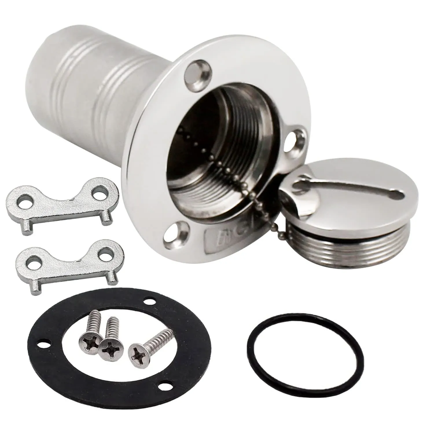 SHENGHUISS Boat Deck Gas Fill/Filler 1-1/2 Inch(38mm) with Key C Cap 316 Stainless Steel Boat Deck Hardware for Boat, Yacht, Caravan
