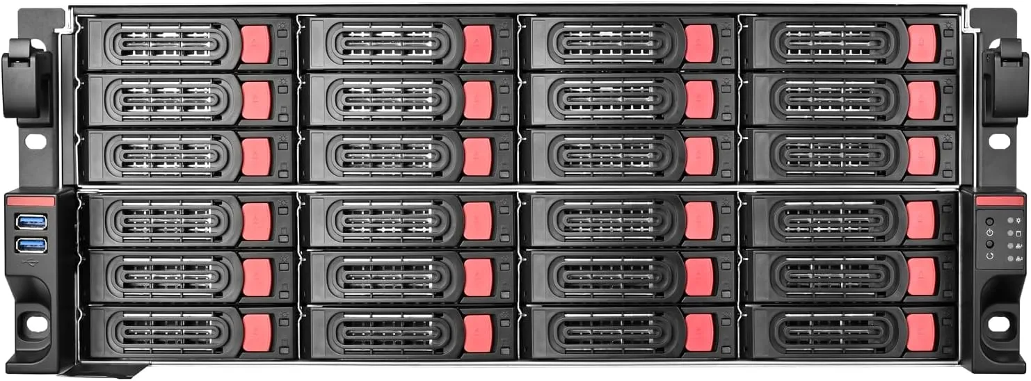 SilverStone Technology RM43-324-RS 4U 24-Bay 2.5" / 3.5" HDD/SSD rackmount Storage Server Chassis with Mini-SAS HD SFF-8643 12 Gb/s Interface, SST-RM43-324-RS