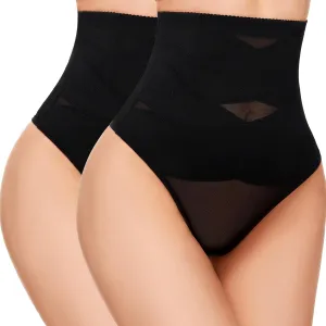 SIMIYA Thong Shapewear Tummy Control for Women High Waisted Stay-Put Body Shaper Girdle Compression Shapewear Thong