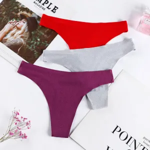 Simple Single Fabric Thong Underwear