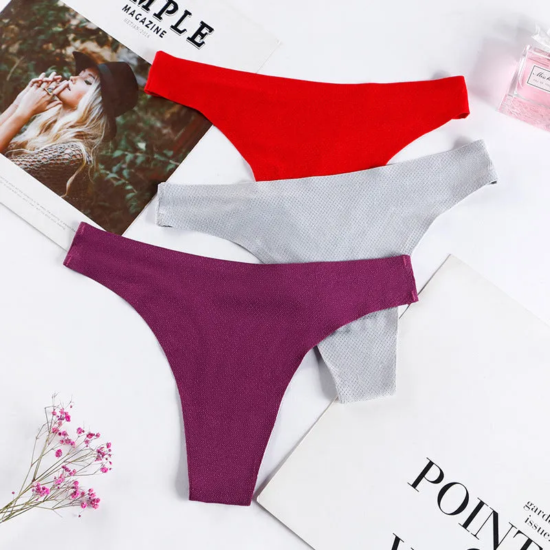 Simple Single Fabric Thong Underwear