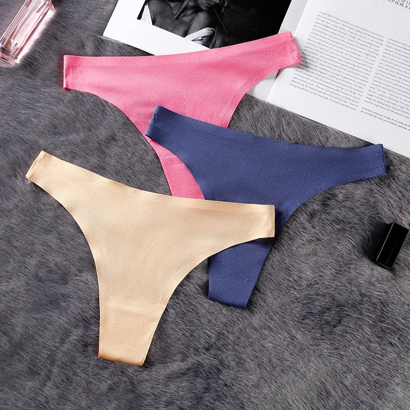 Simple Single Fabric Thong Underwear