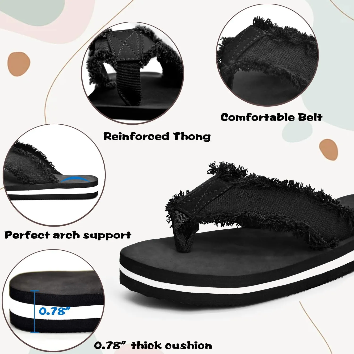 SkiBeaut Boy Flips Flops for Kids Child Slip-on Thong Sandals Kid Boys Slides Water Shoes for Beach Swim Pool