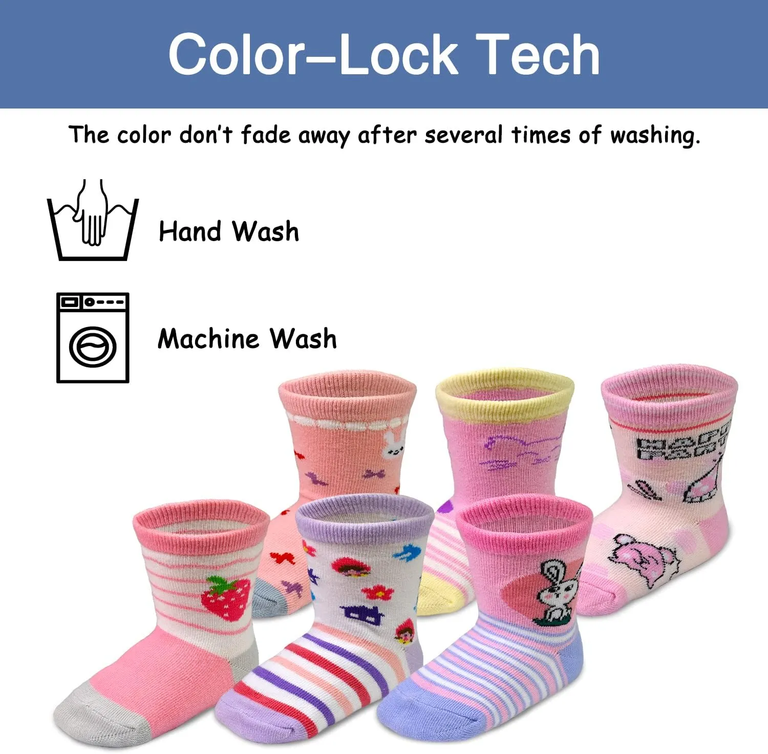 SkiBeaut Toddlers Kids Non Slip Socks Grips Sticky Slippery Crew Socks for 1-7 Years Old 12 Pairs Children Boys Girls Socks