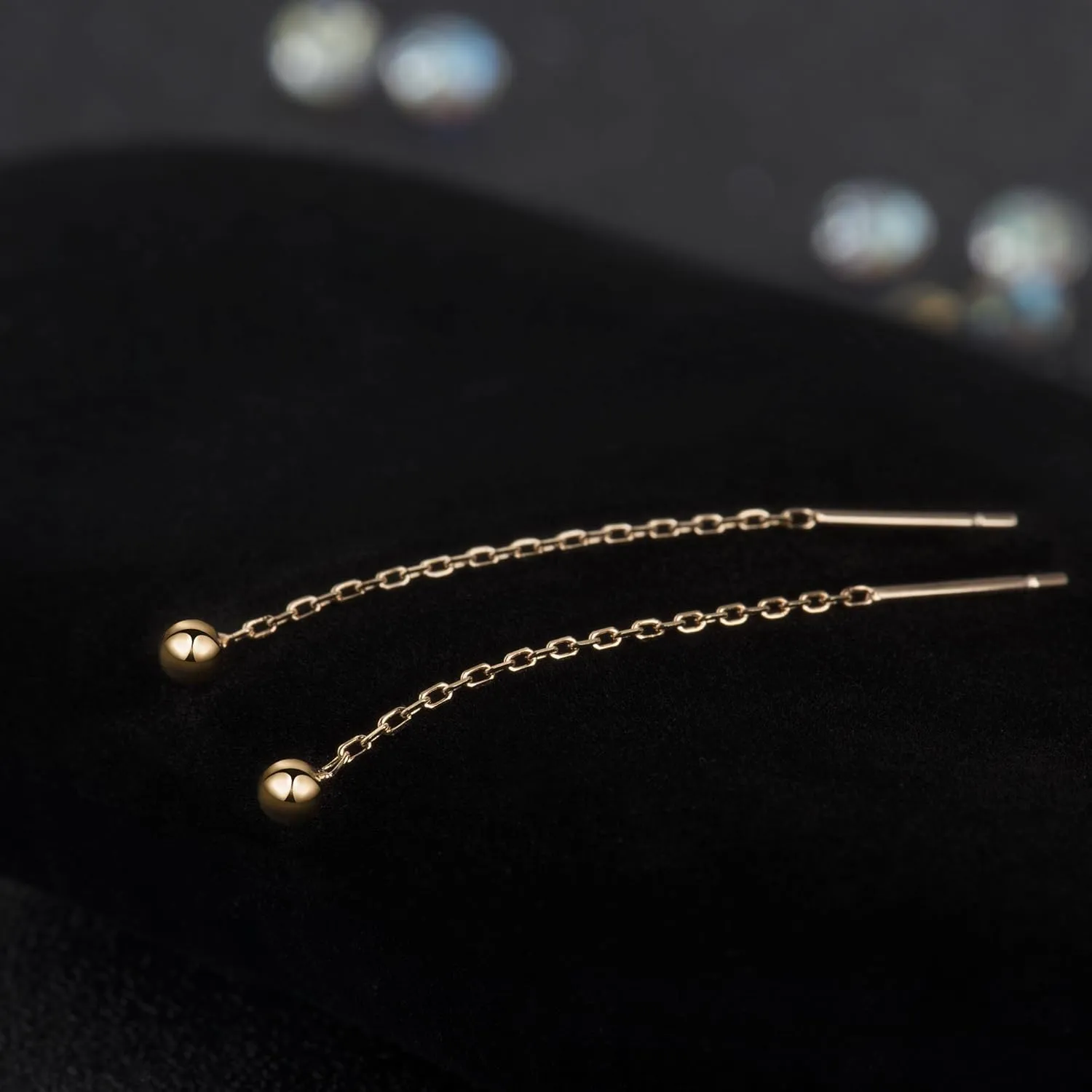 S.Leaf Threader Earrings for Women Threader Earrings Sterling Silver Chain Earrings Tassel Earrings Gold Earrings for Women