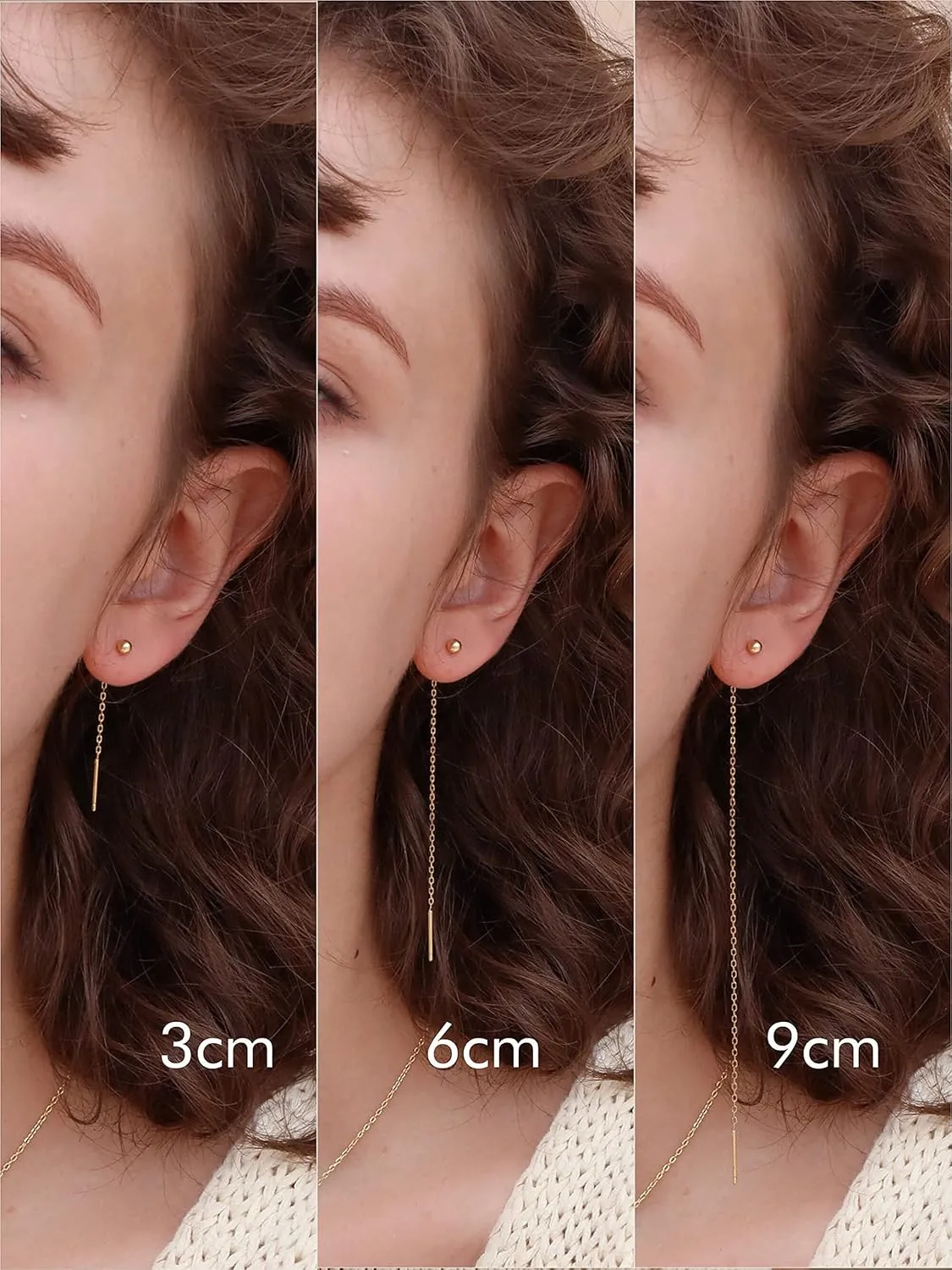 S.Leaf Threader Earrings for Women Threader Earrings Sterling Silver Chain Earrings Tassel Earrings Gold Earrings for Women