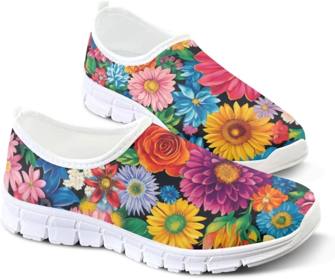 Slip On Walking Shoes for Women Knit Mesh Casual Shoes Non Slip Size 5-10.5